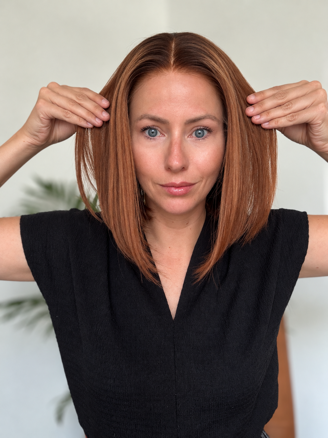 Kate Perücke | 12 Zoll warmer brauner Balayage Bob | 13x6 HD-Spitzenperücke aus Echthaar | 110 % geringe Dichte | Größe S | Versandfertig