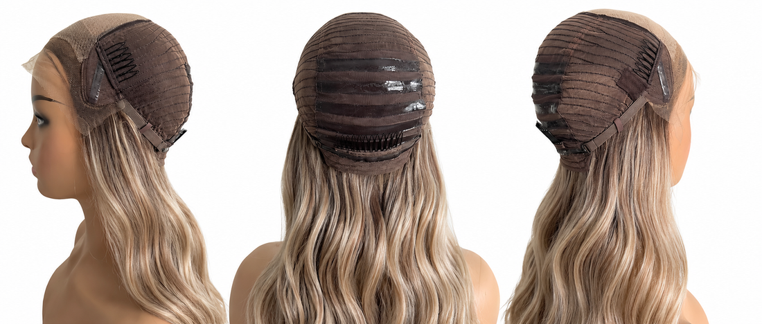 Beginner glueless human hair wig cap with ear tabs and silicone for a secure comfortable fit