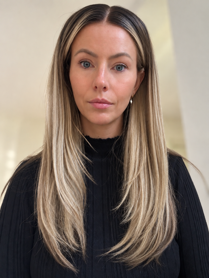 Mabel Perücke | Kühle Beigeblond-Balayage HD-Lace-Echthaarperücke – sofort lieferbar