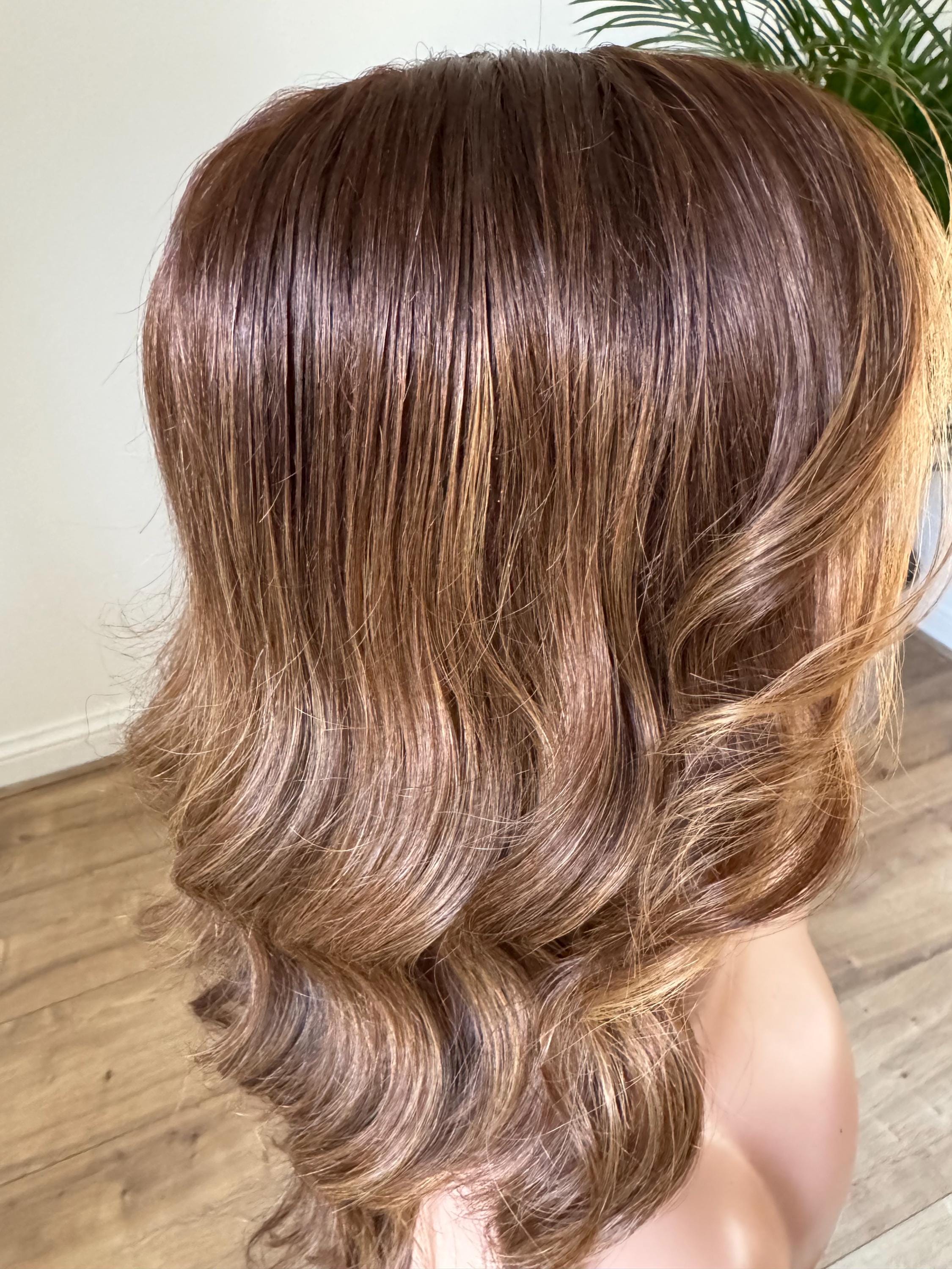 Elodie | 20” Warm Chocolate Brown Balayage HD Lace Human Hair Wig | Size M | Ready to Ship