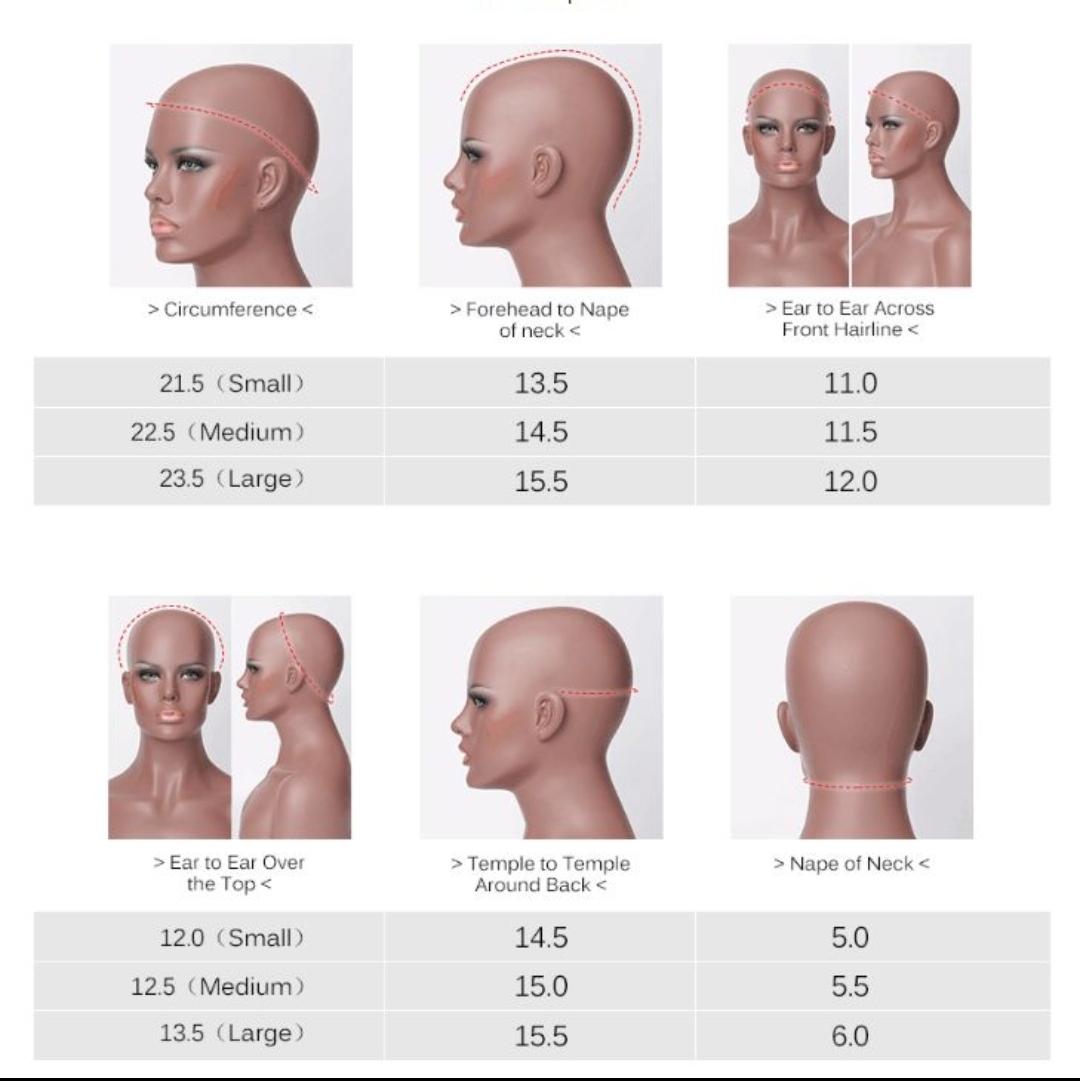 Wig cap size guide for The Diana Wig by Uncommon Wigs