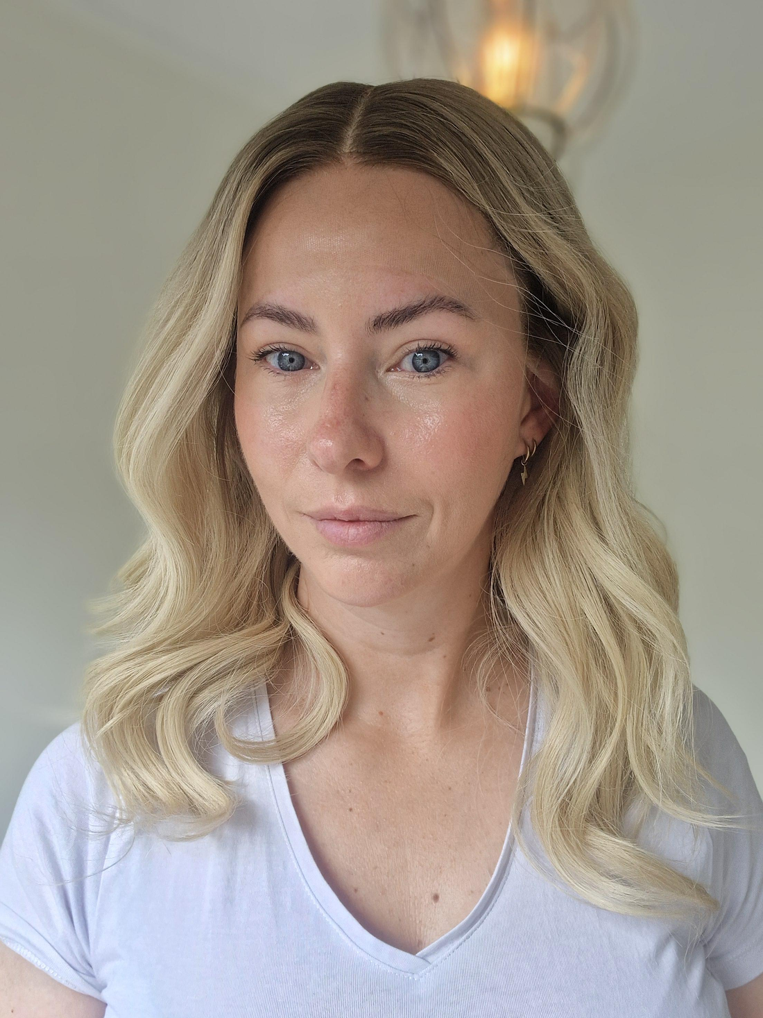 Golden blonde HD lace human hair wig with ash root by Uncommon Wigs